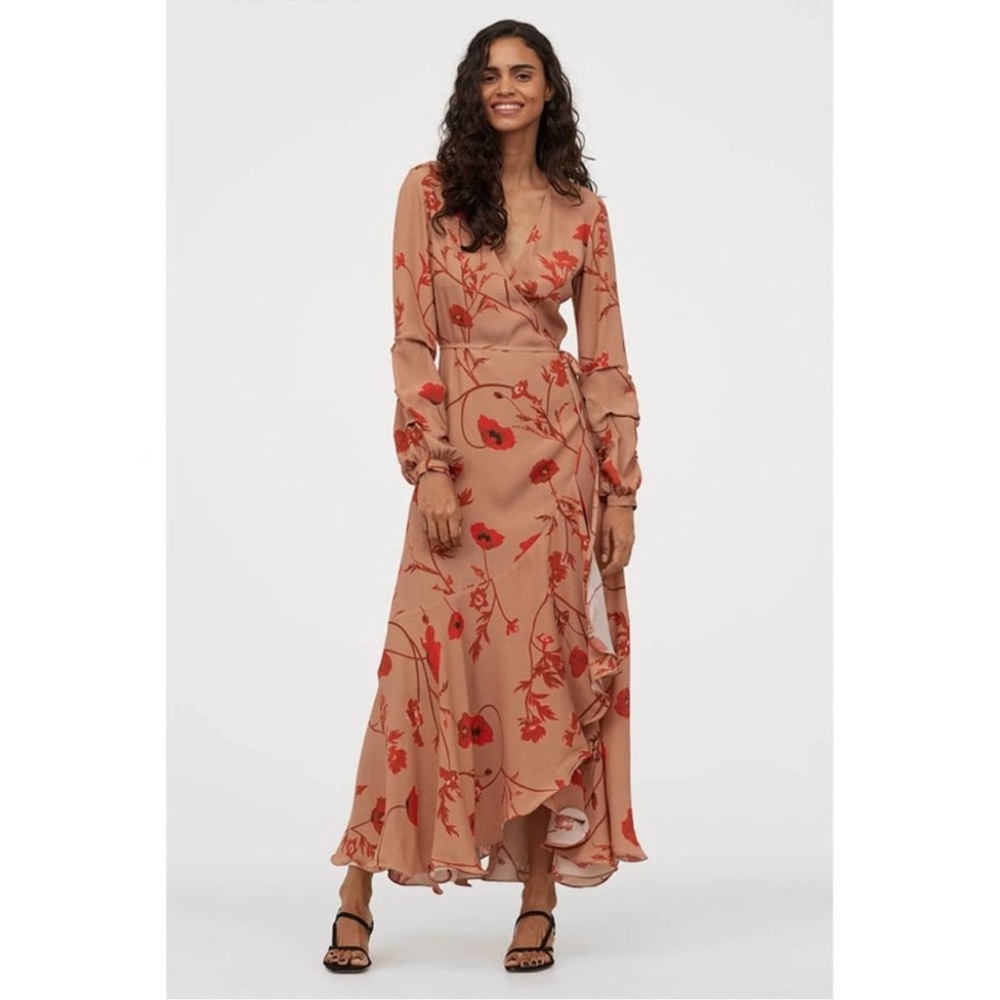 JOHANNA ORTIZ X H&M Wild Roses Crêpe Wrap Dress XS